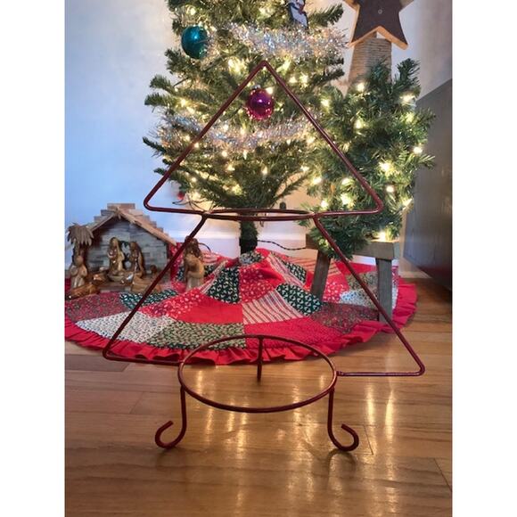 Christmas Tree Two Pie Red Holiday Stand | 18" Tall - Picture 1 of 5